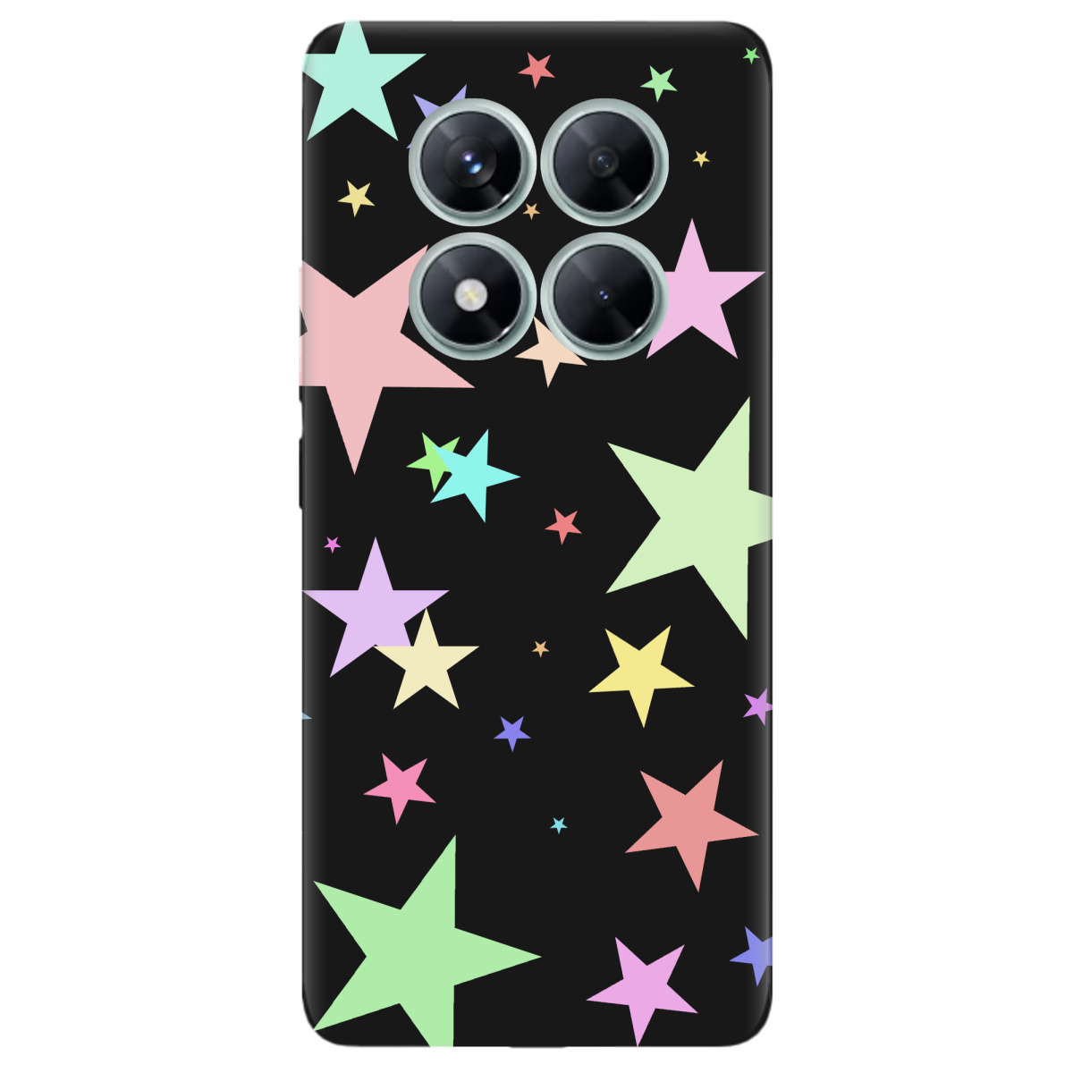 Чехол для Xiaomi Redmi Note 14 Pro 5G черный матовый soft touch Яскраві зірки (black) - фото 1 - Чехлы для телефонов
