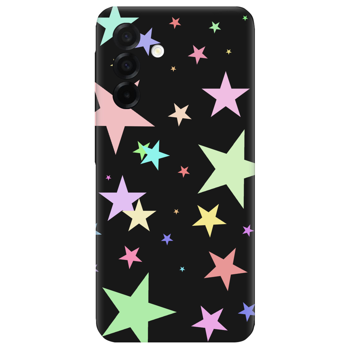 Чохол для Samsung Galaxy A26 5G чорний матовий soft touch Яскраві зірки (black) - фото 1 Чохол для Samsung Galaxy A26 5G чорний матовий soft touch Яскраві зірки (black) - фото 1 - Чохли для телефонів