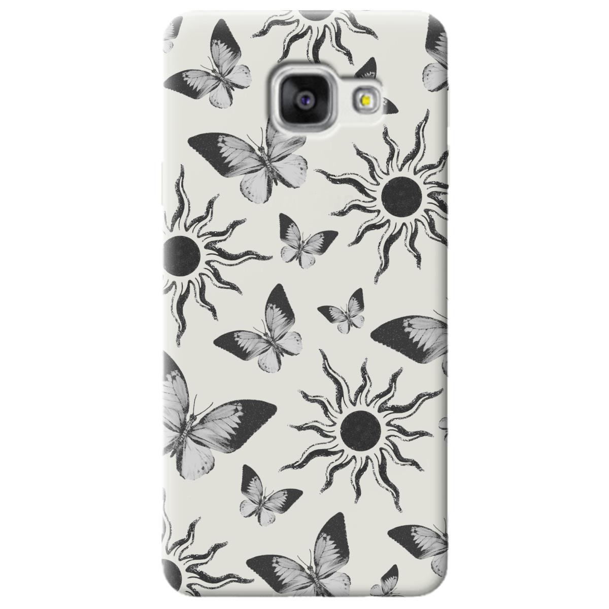 Чехол для Samsung Galaxy A3 2016 полупрозрачный матовый soft touch Сонячний метелик - фото 1 - Чехлы для телефонов