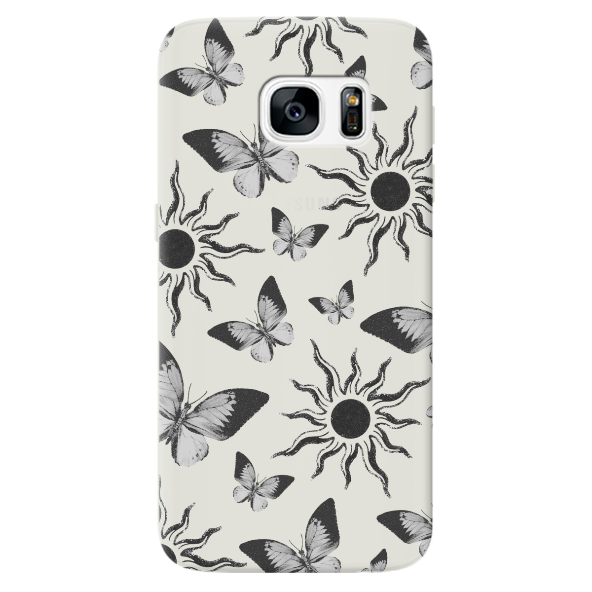 Чехол для Samsung Galaxy S7 полупрозрачный матовый soft touch Сонячний метелик - фото 1 - Чехлы для телефонов