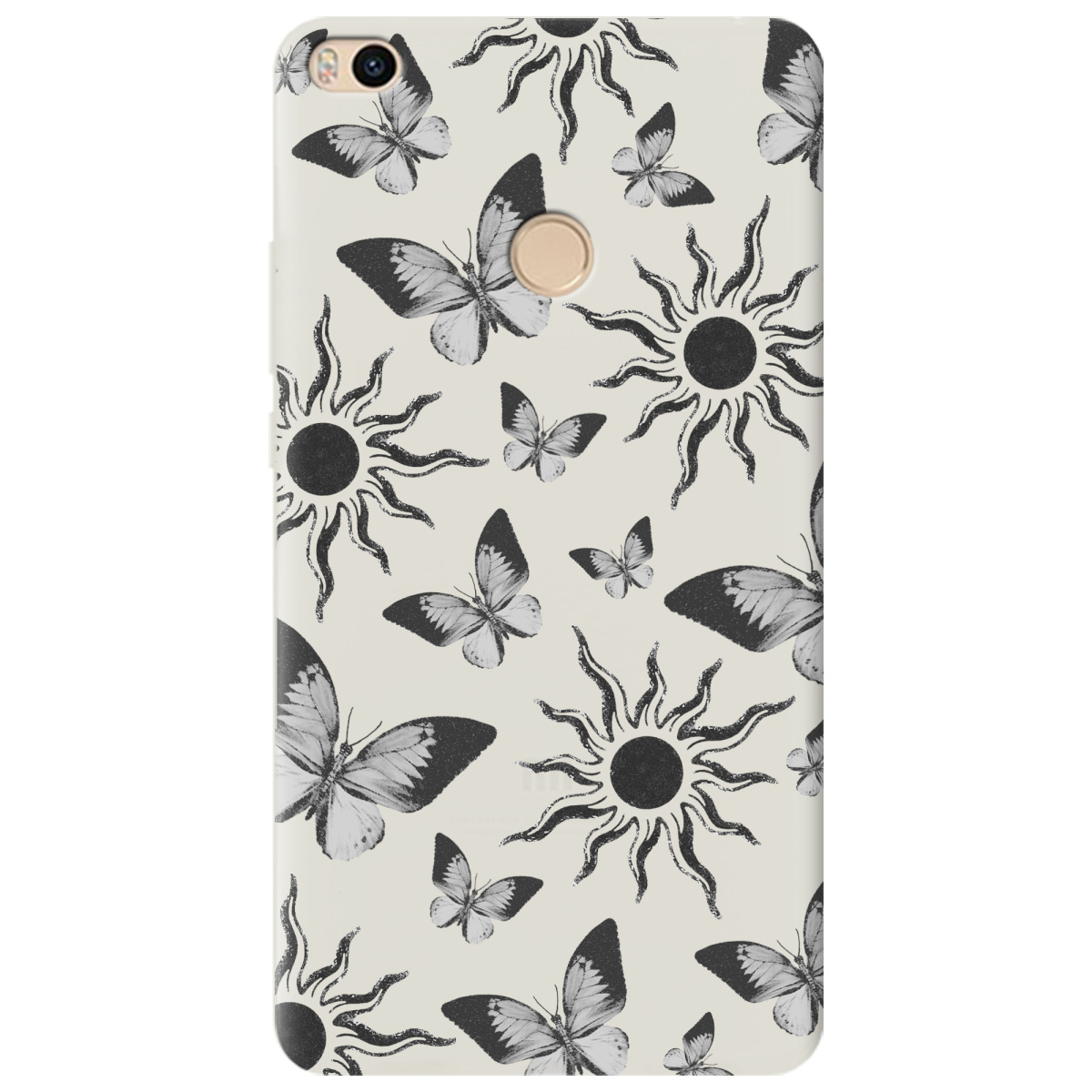 Чохол для Xiaomi Mi Max 2 напівпрозорий матовий soft touch Сонячний метелик - фото 1 - Чохли для телефонів