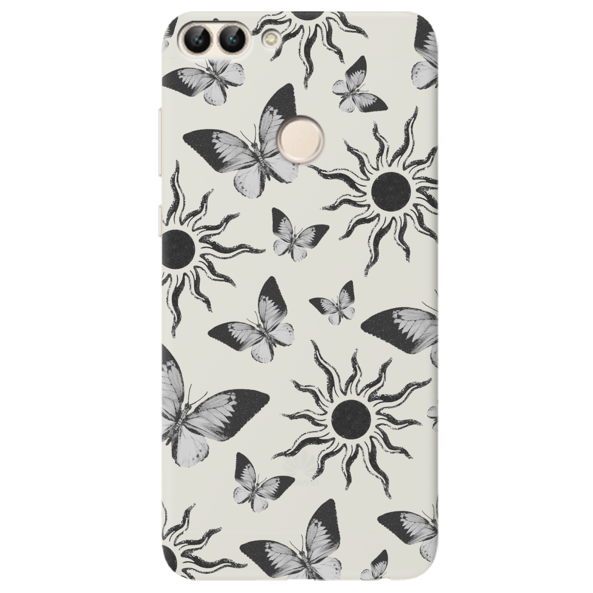 Чехол для Huawei P Smart полупрозрачный матовый soft touch Сонячний метелик - фото 1 - Чехлы для телефонов