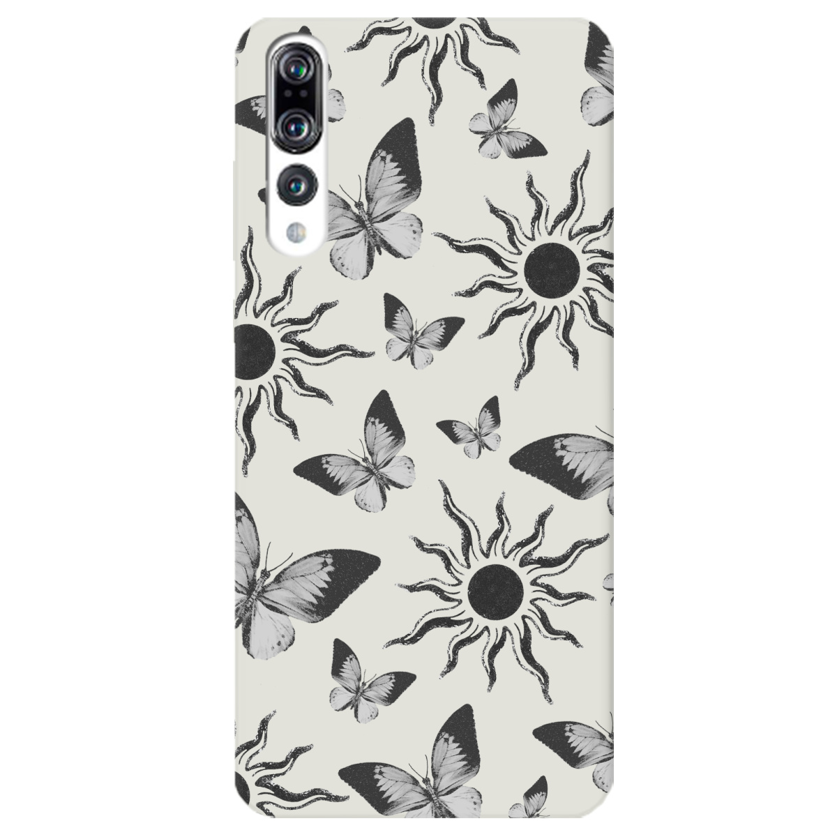 Чохол для Huawei P20 Pro напівпрозорий матовий soft touch Сонячний метелик - фото 1 - Чохли для телефонів