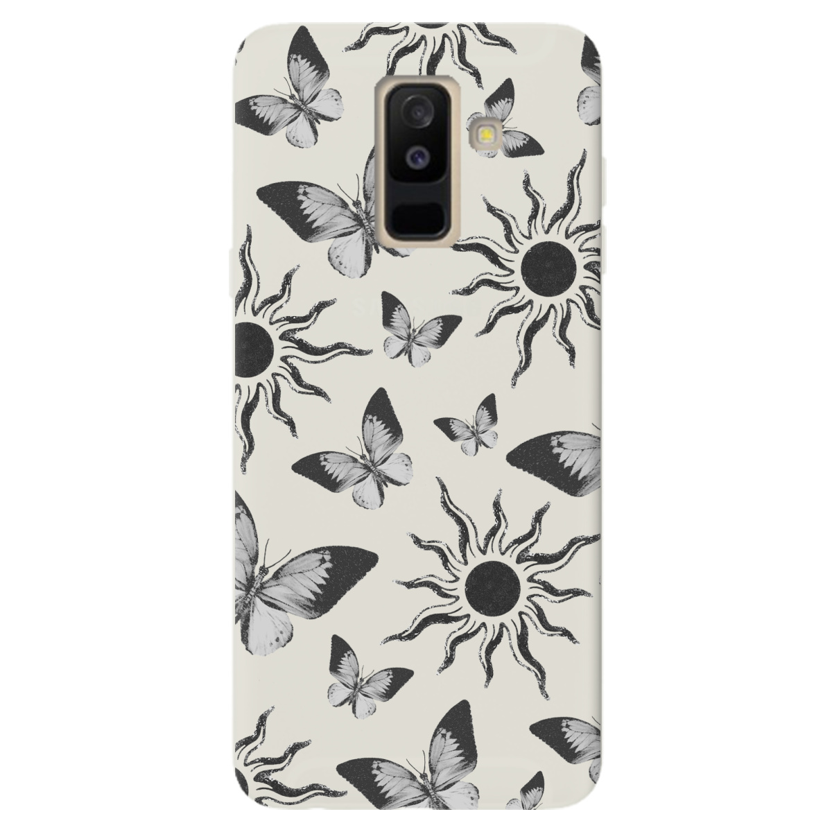 Чехол для Samsung Galaxy A6 Plus 2018 полупрозрачный матовый soft touch Сонячний метелик - фото 1 - Чехлы для телефонов