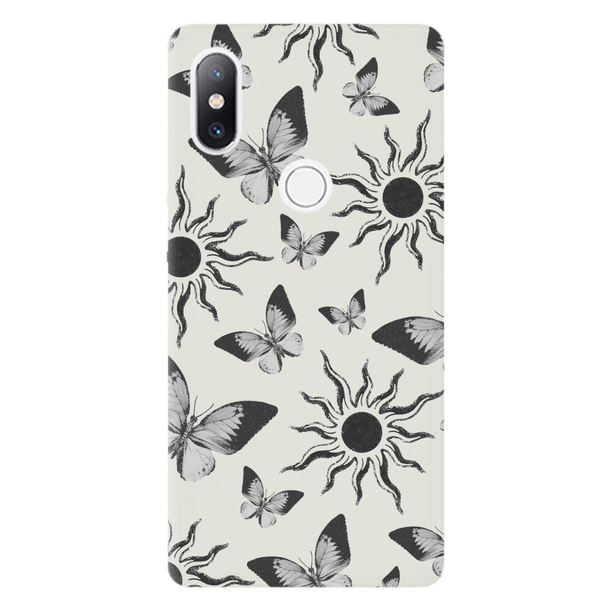 Чехол для Xiaomi Mi Mix 2S полупрозрачный матовый soft touch Сонячний метелик - фото 1 - Чехлы для телефонов