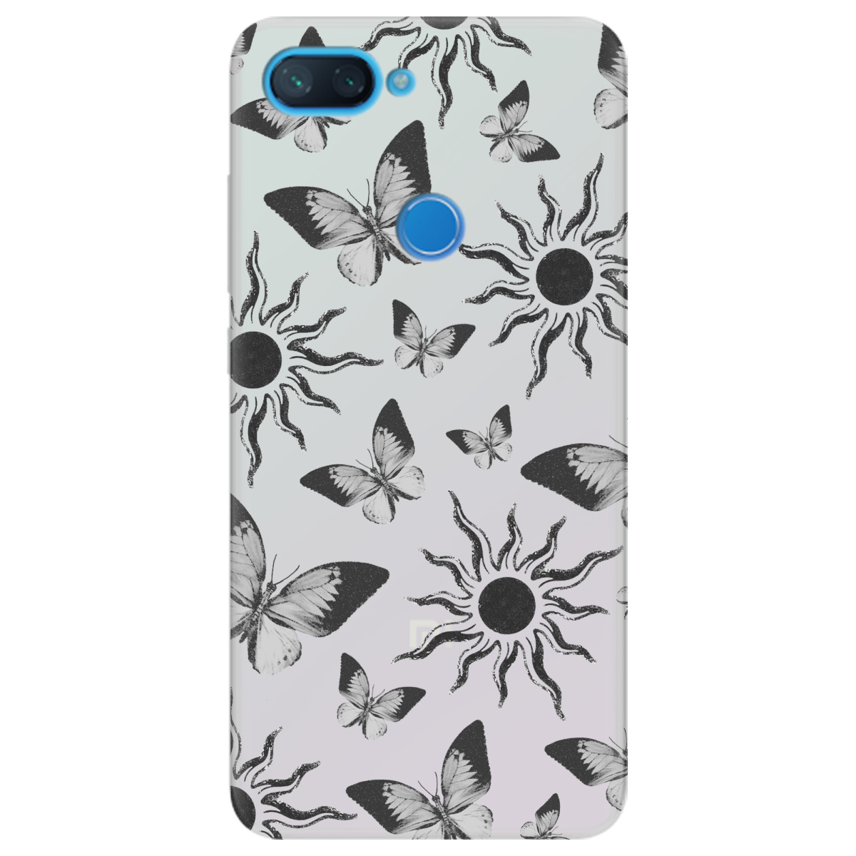 Чехол для Xiaomi Mi 8 Lite полупрозрачный матовый soft touch Сонячний метелик - фото 1 - Чехлы для телефонов