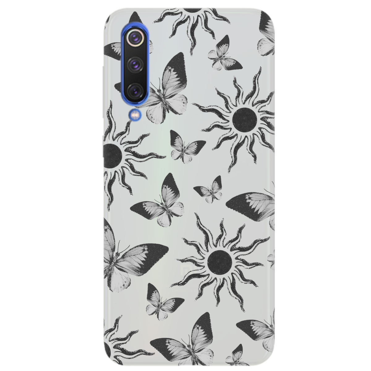 Чохол для Xiaomi Mi 9 напівпрозорий матовий soft touch Сонячний метелик - фото 1 - Чохли для телефонів