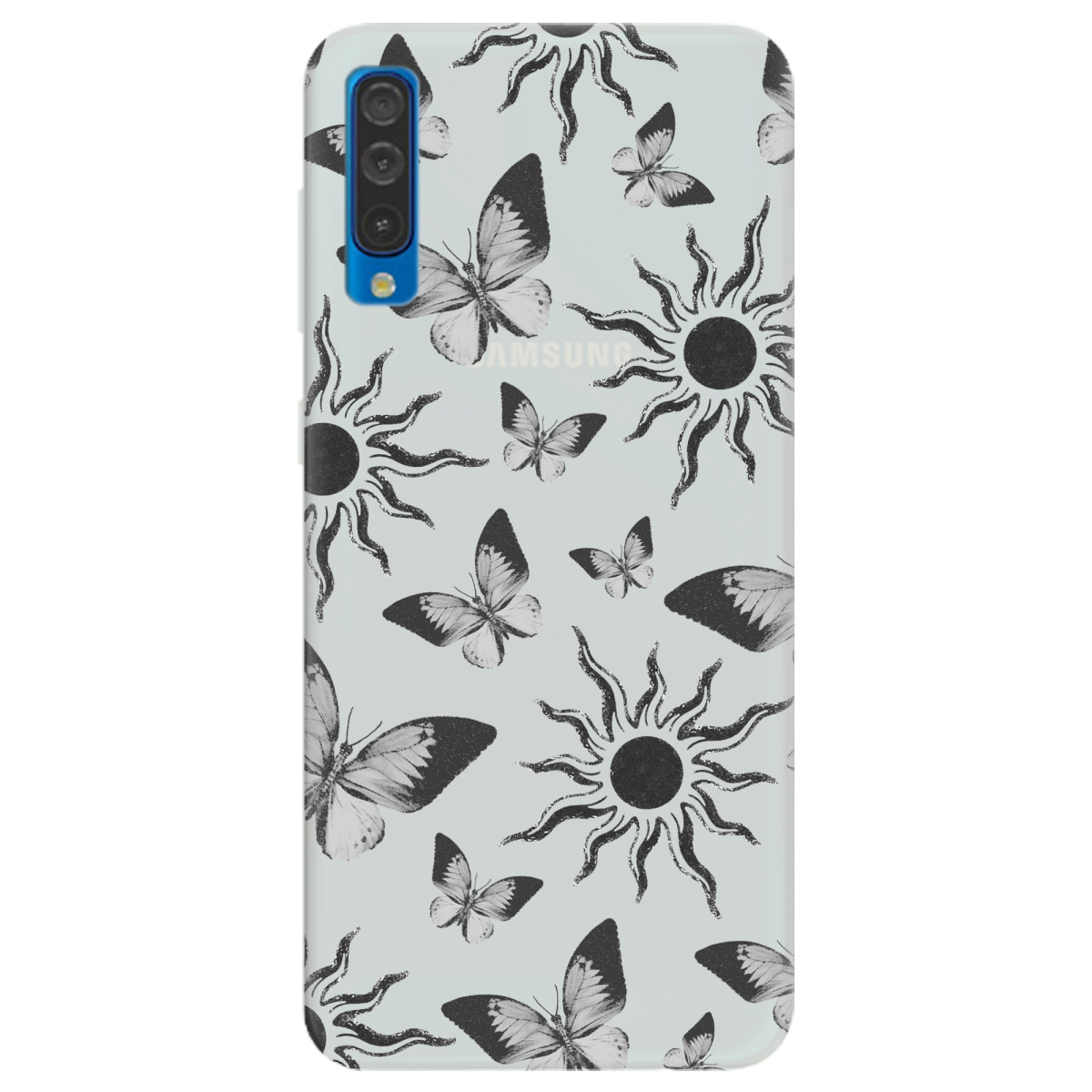 Чехол для Samsung Galaxy A50 полупрозрачный матовый soft touch Сонячний метелик - фото 1 Чехол для Samsung Galaxy A50 полупрозрачный матовый soft touch Сонячний метелик - фото 1 - Чехлы для телефонов