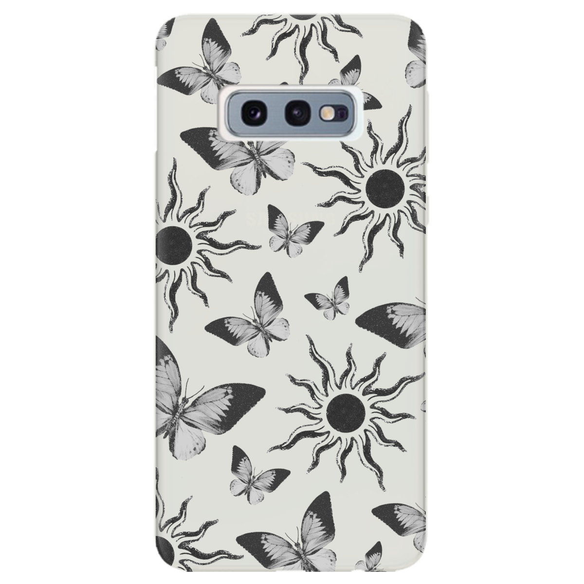 Чохол для Samsung Galaxy S10e напівпрозорий матовий soft touch Сонячний метелик - фото 1 - Чохли для телефонів