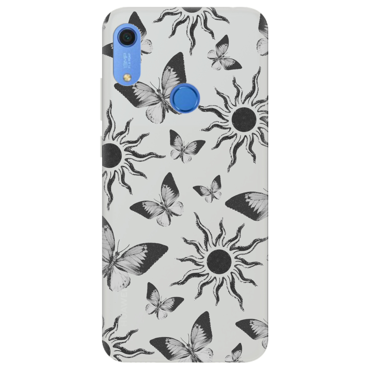Чохол для Huawei Y6s напівпрозорий матовий soft touch Сонячний метелик - фото 1 - Чохли для телефонів