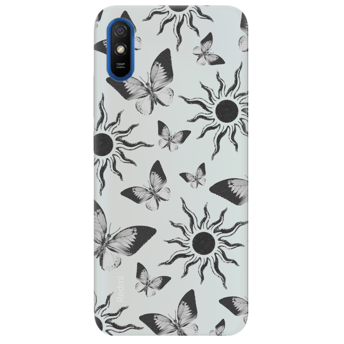 Чохол для Xiaomi Redmi 9A напівпрозорий матовий soft touch Сонячний метелик - фото 1 Чохол для Xiaomi Redmi 9A напівпрозорий матовий soft touch Сонячний метелик - фото 1 - Чохли для телефонів