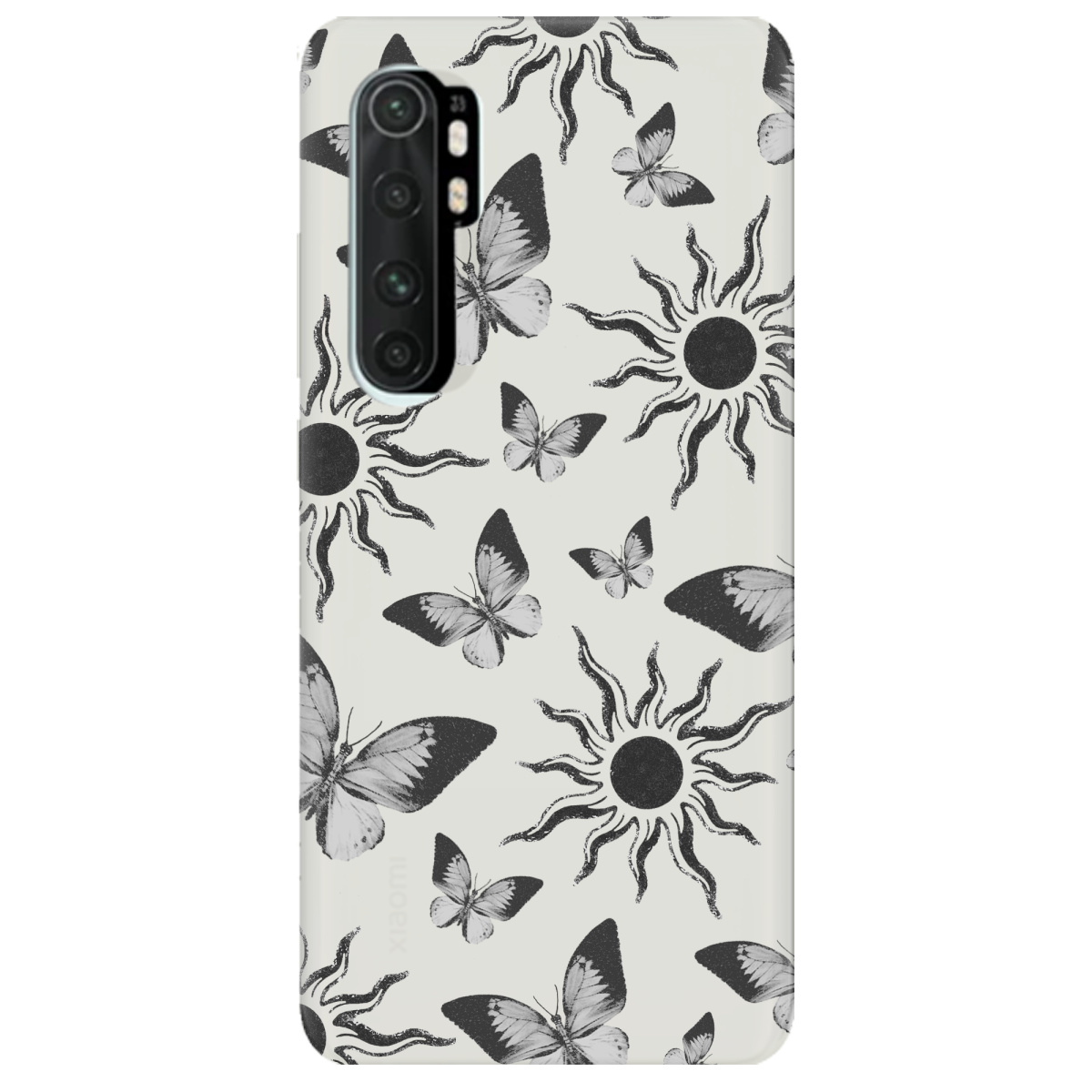 Чохол для Xiaomi Mi Note 10 Lite напівпрозорий матовий soft touch Сонячний метелик - фото 1 Чохол для Xiaomi Mi Note 10 Lite напівпрозорий матовий soft touch Сонячний метелик - фото 1 - Чохли для телефонів