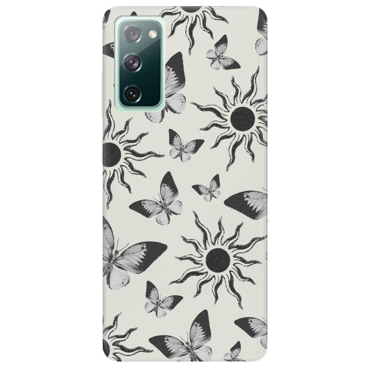 Чохол для Samsung Galaxy S20 FE напівпрозорий матовий soft touch Сонячний метелик - фото 1 - Чохли для телефонів