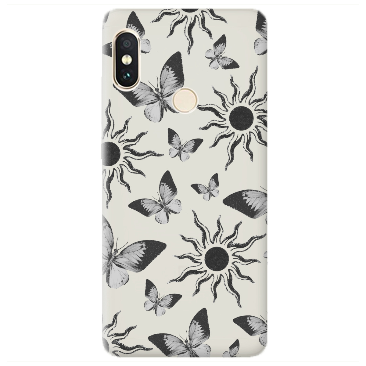 Чохол для Xiaomi Redmi Note 5 напівпрозорий матовий soft touch Сонячний метелик - фото 1 - Чохли для телефонів