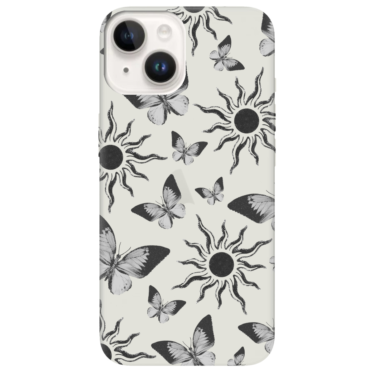 Чохол для Apple iPhone 14 напівпрозорий матовий soft touch Сонячний метелик - фото 1 Чохол для Apple iPhone 14 напівпрозорий матовий soft touch Сонячний метелик - фото 1 - Чохли для телефонів