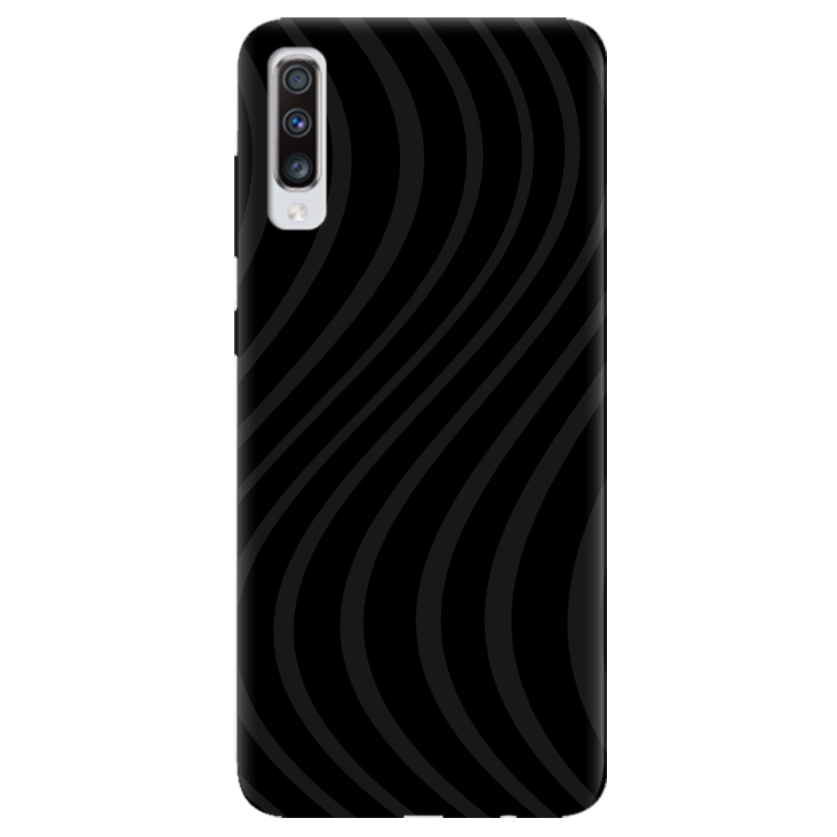 Чехол для Samsung Galaxy A70 черный матовый soft touch Вихор енергії (black) - фото 1 - Чехлы для телефонов