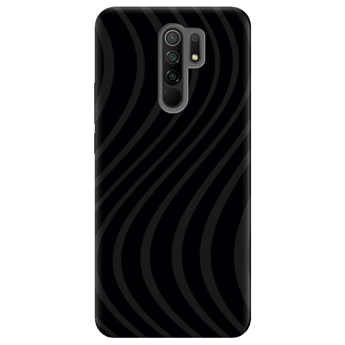 Чохол для Xiaomi Redmi 9 чорний матовий soft touch Вихор енергії (black) - фото 1 - Чохли для телефонів