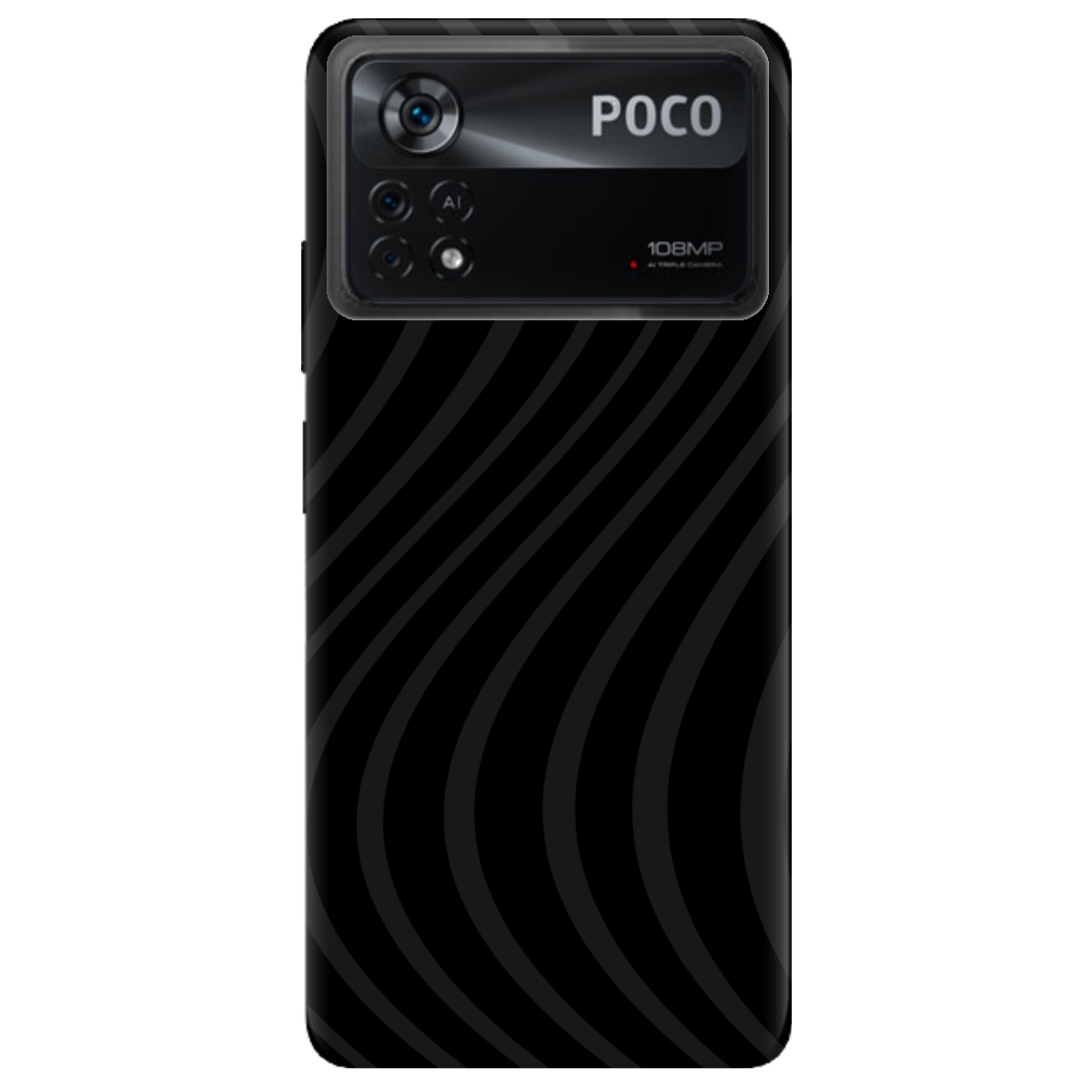 Чохол для Xiaomi Poco X4 Pro 5G чорний матовий soft touch Вихор енергії (black) - фото 1 - Чохли для телефонів