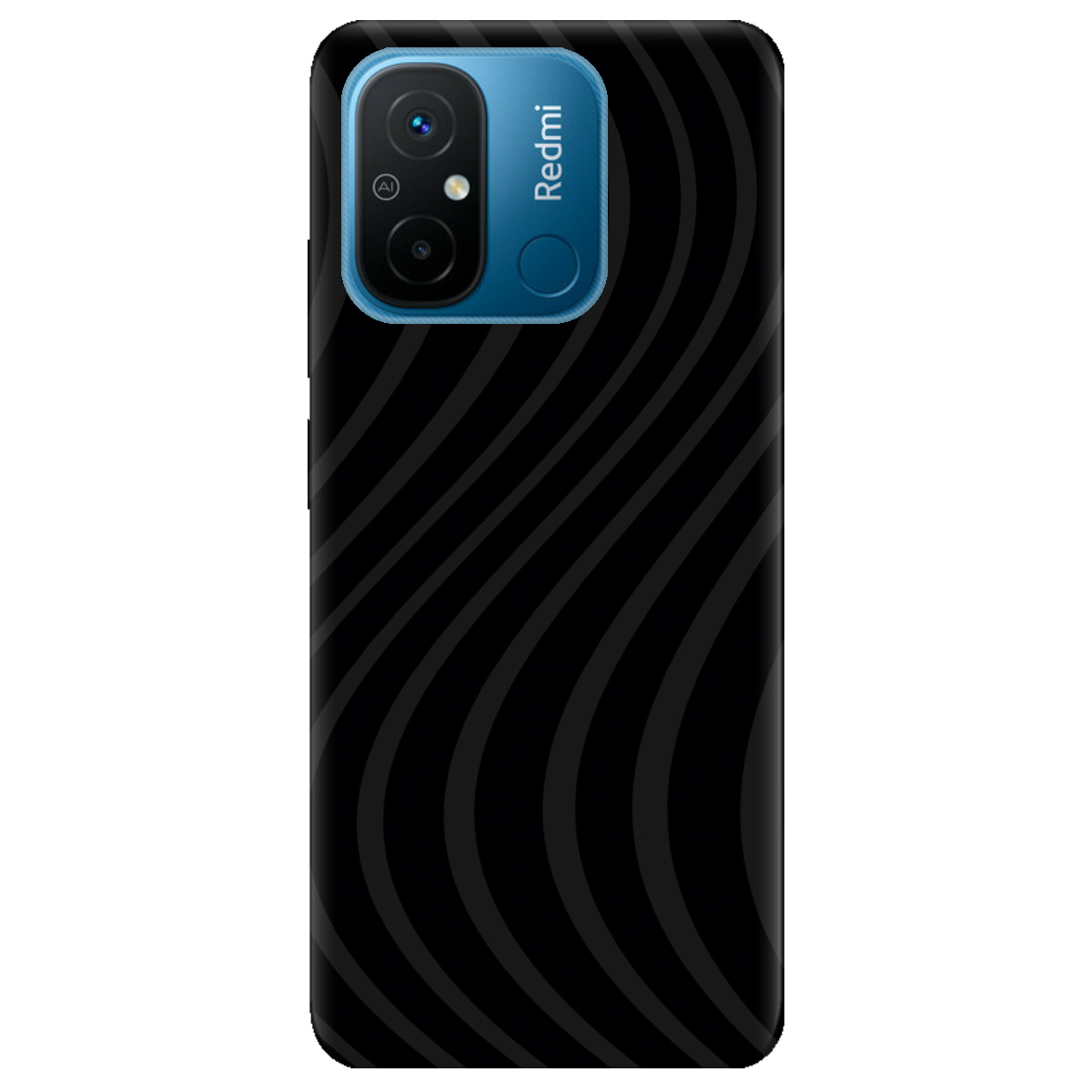 Чехол для Xiaomi Redmi 12C черный матовый soft touch Вихор енергії (black) - фото 1 - Чехлы для телефонов