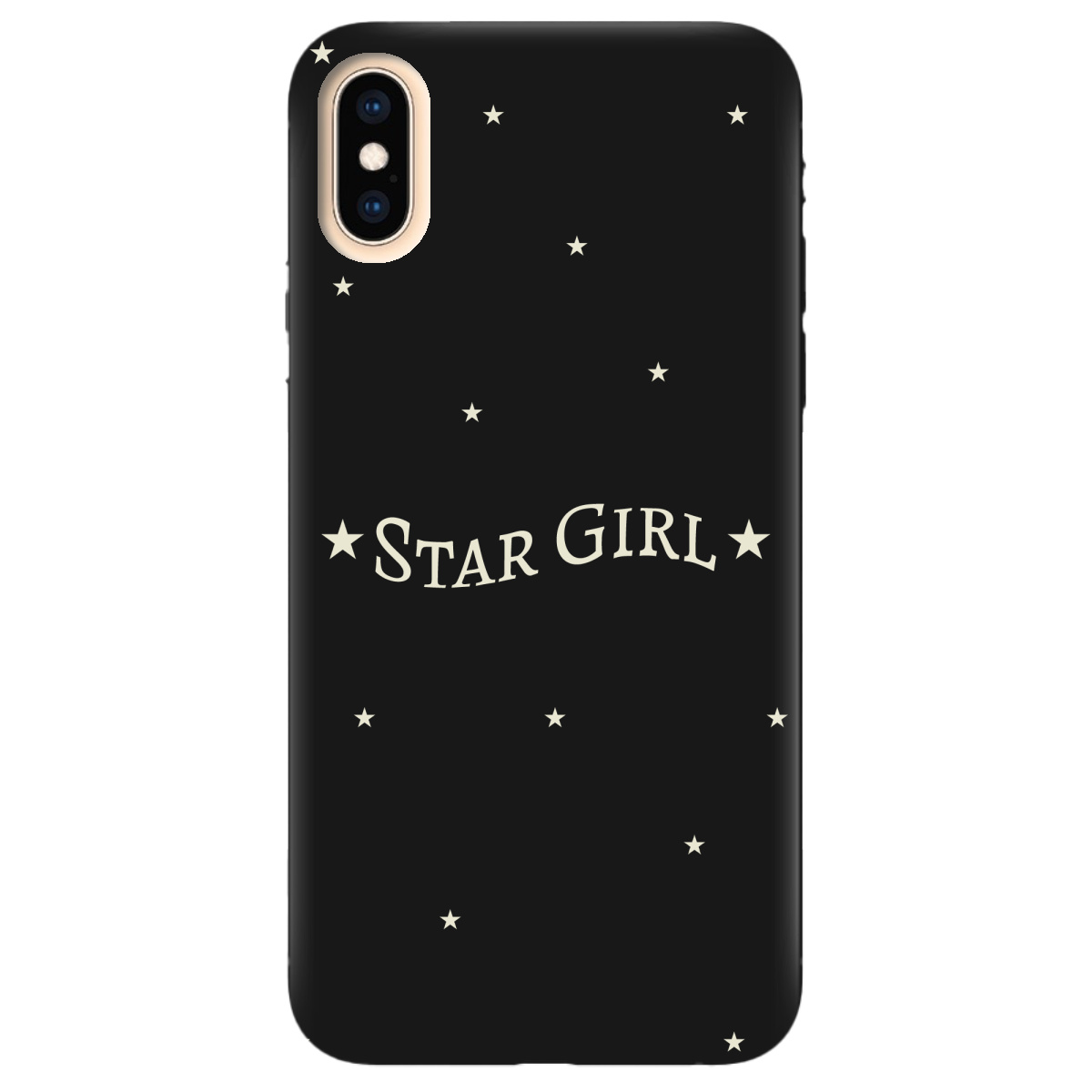 Чехол для Apple iPhone X черный матовый soft touch Star girl - фото 1 - Чехлы для телефонов