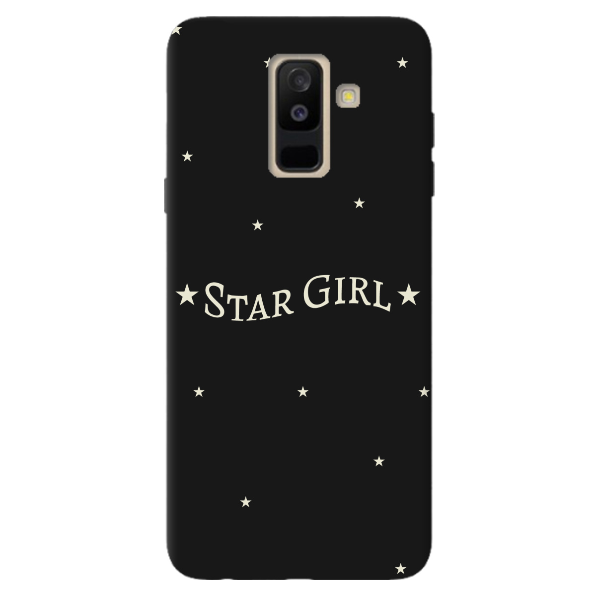Чехол для Samsung Galaxy A6 Plus 2018 черный матовый soft touch Star girl - фото 1 - Чехлы для телефонов