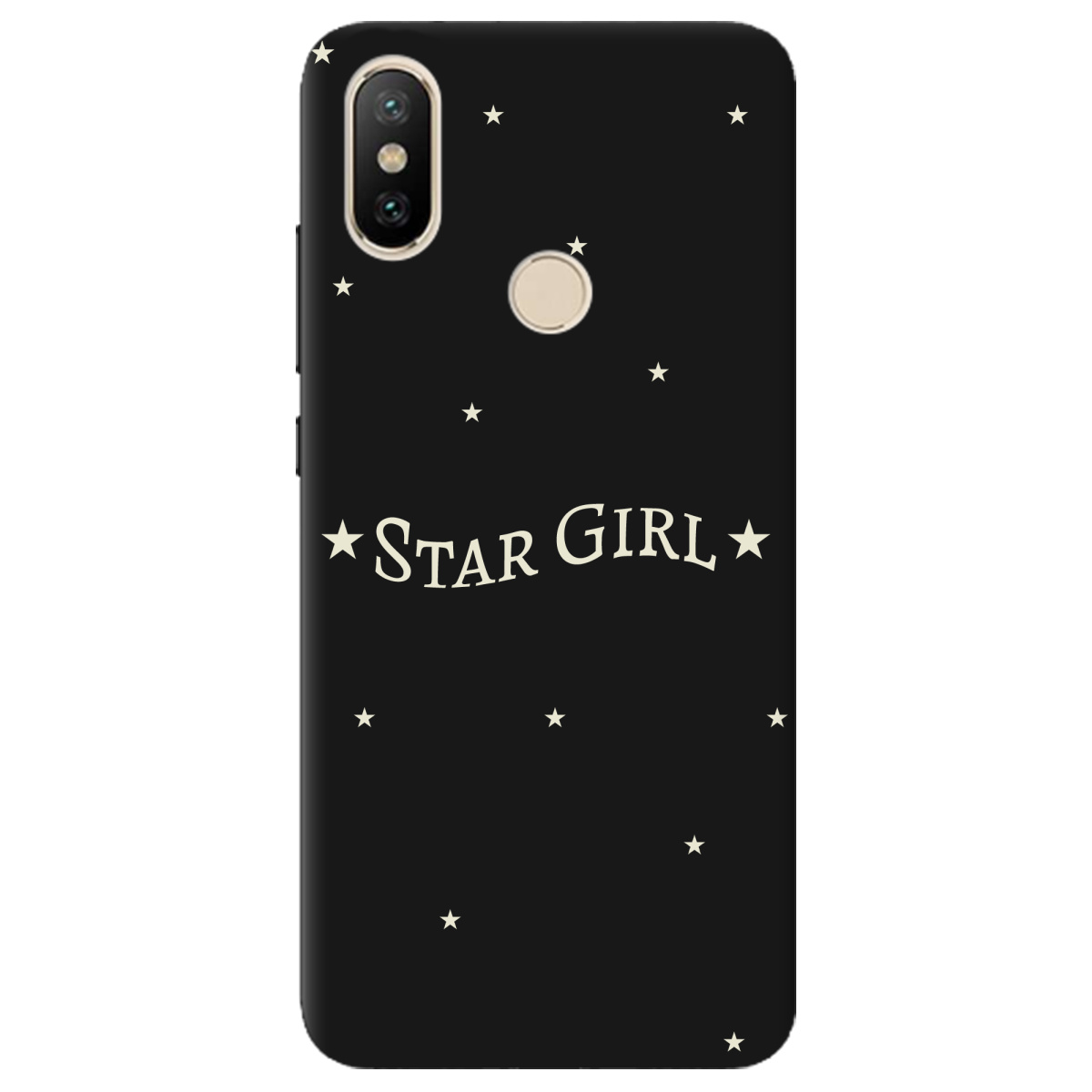 Чехол для Xiaomi Mi A2 Mi 6X черный матовый soft touch Star girl - фото 1 - Чехлы для телефонов