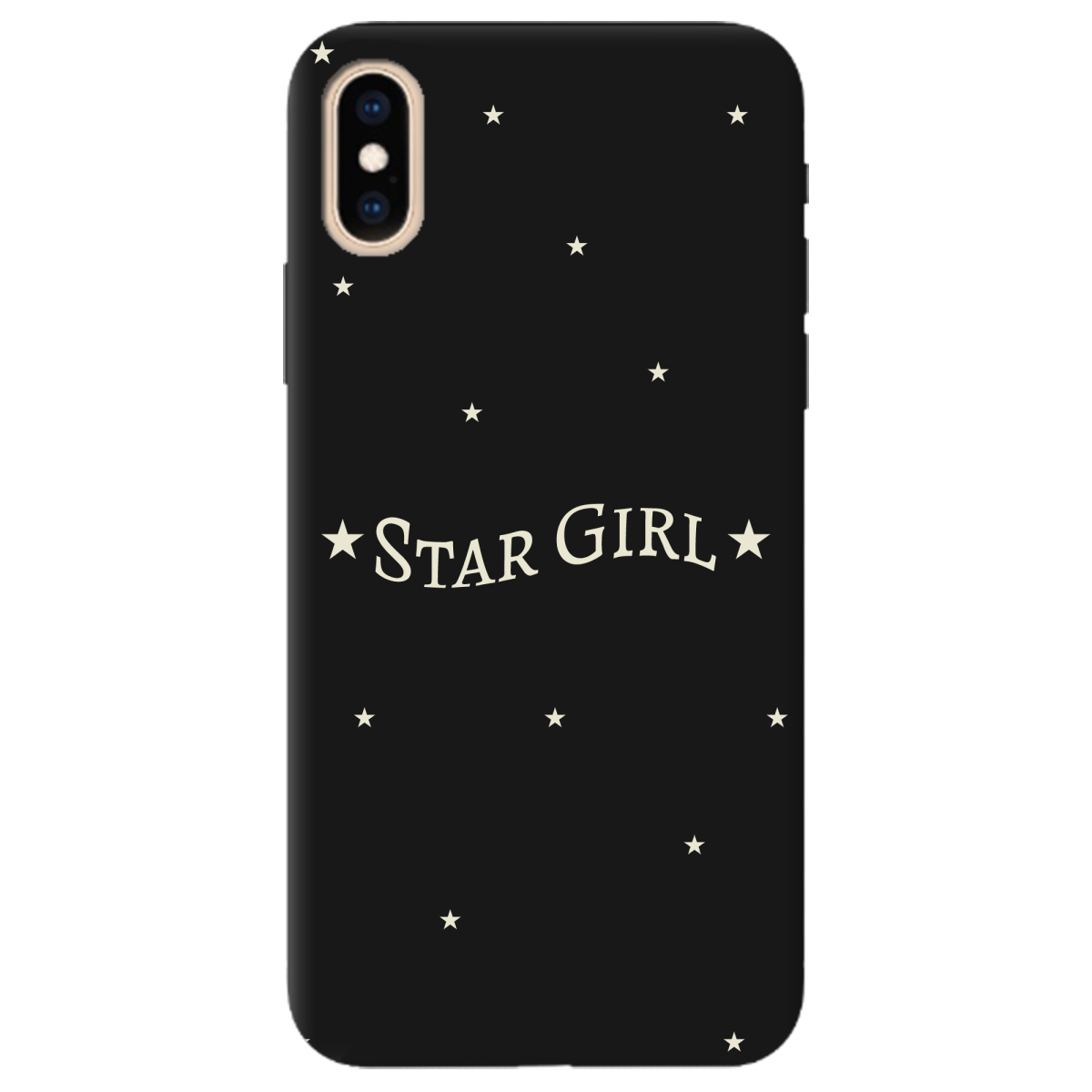 Чехол для Apple iPhone XS черный матовый soft touch Star girl - фото 1 - Чехлы для телефонов