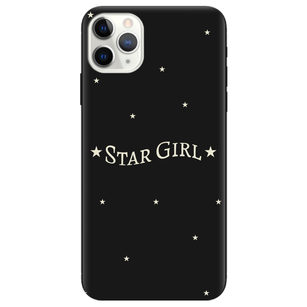 Чехол для Apple iPhone 11 Pro Max черный матовый soft touch Star girl - фото 1 - Чехлы для телефонов