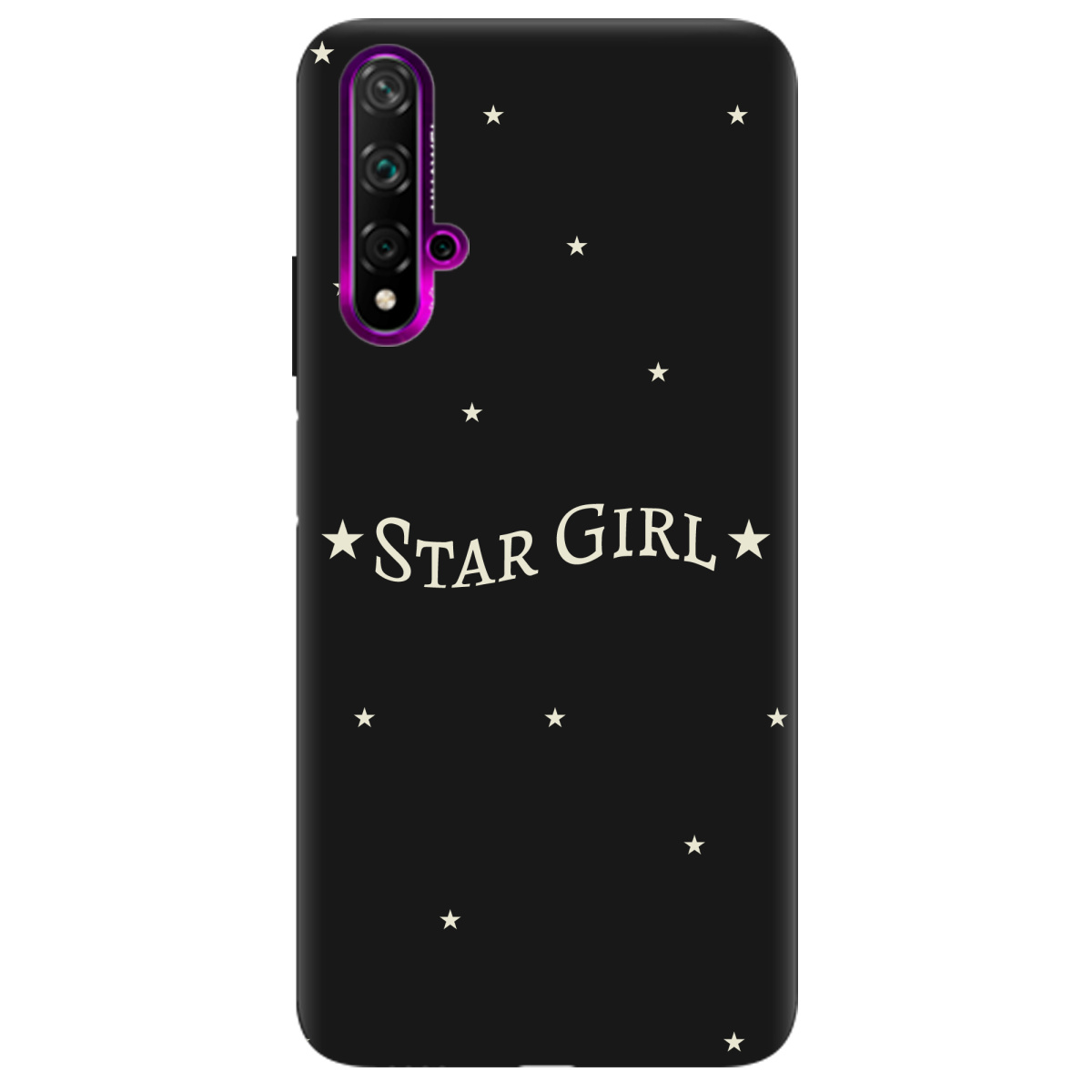 Чехол для Huawei Nova 5T черный матовый soft touch Star girl - фото 1 - Чехлы для телефонов