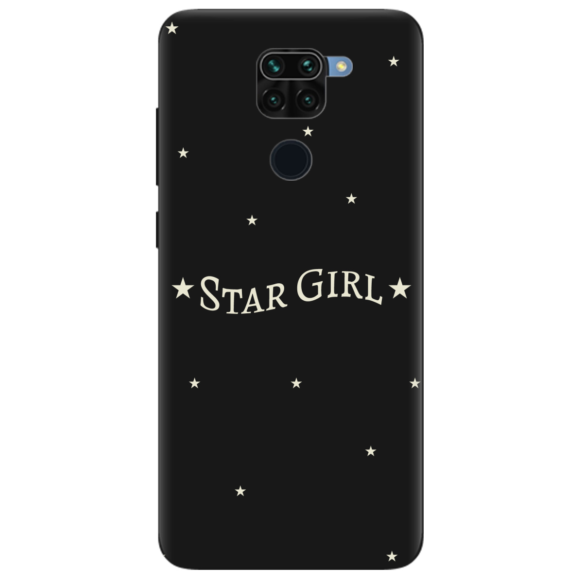 Чехол для Xiaomi Redmi Note 9 черный матовый soft touch Star girl - фото 1 - Чехлы для телефонов