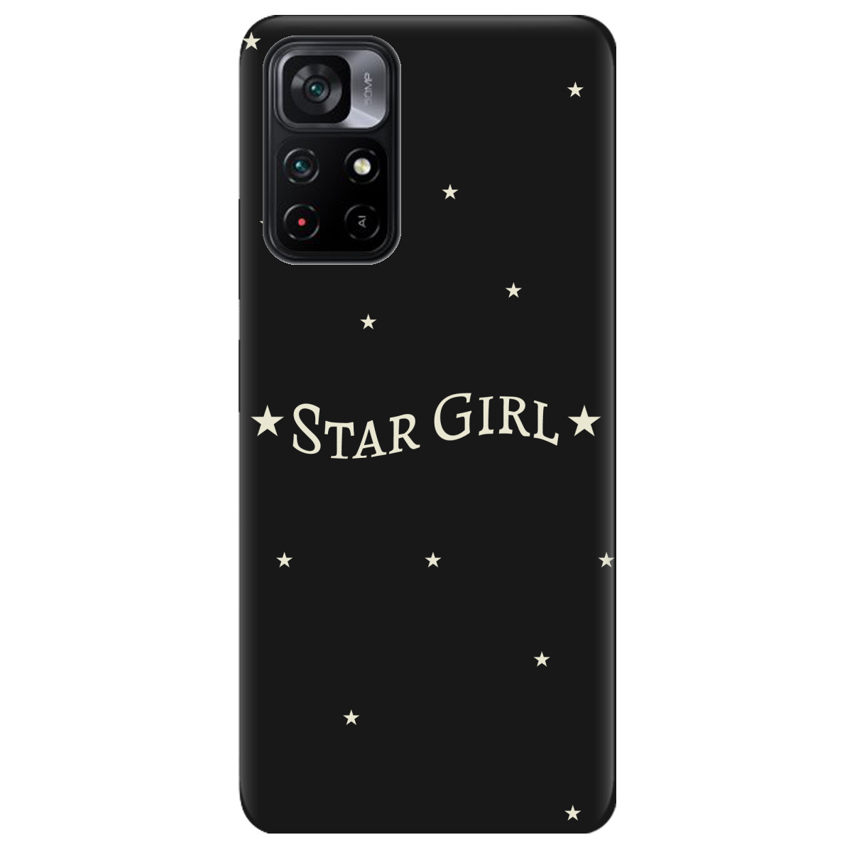 Чехол для Xiaomi Poco M4 Pro 5G черный матовый soft touch Star girl - фото 1 - Чехлы для телефонов
