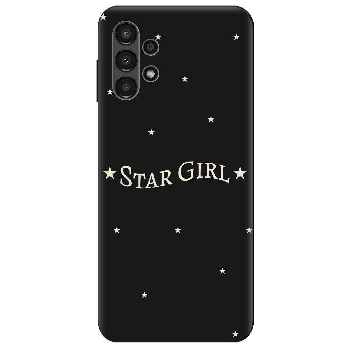 Чехол для Samsung Galaxy A13 4G черный матовый soft touch Star girl - фото 1 - Чехлы для телефонов