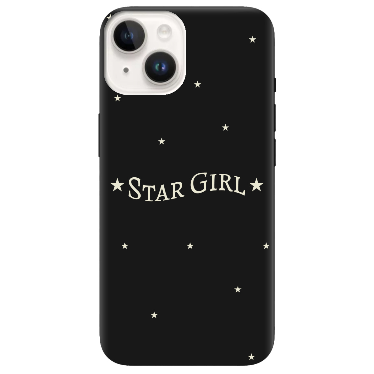 Чехол для Apple iPhone 14 черный матовый soft touch Star girl - фото 1 - Чехлы для телефонов