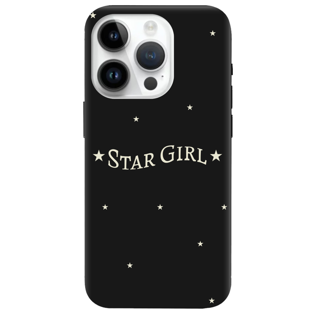 Чохол для Apple iPhone 14 Pro чорний матовий soft touch Star girl - фото 1 Чохол для Apple iPhone 14 Pro чорний матовий soft touch Star girl - фото 1 - Чохли для телефонів
