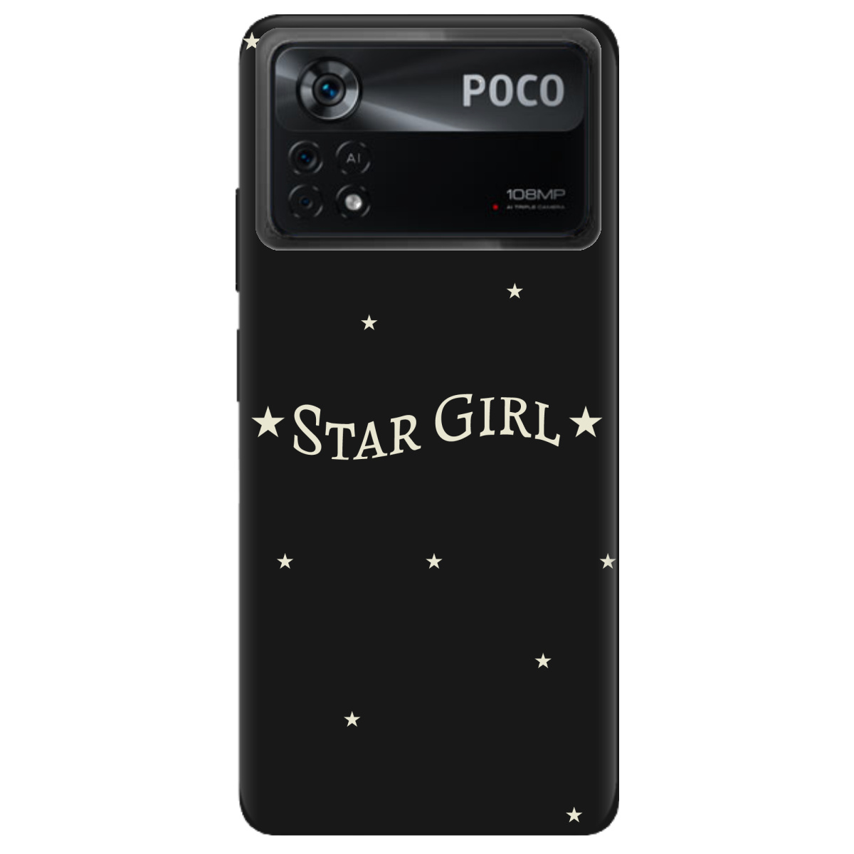 Чохол для Xiaomi Poco X4 Pro 5G чорний матовий soft touch Star girl - фото 1 - Чохли для телефонів