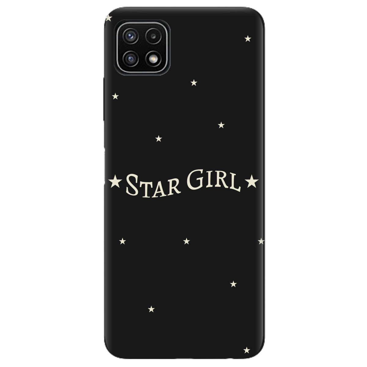 Чохол для Samsung Galaxy A22 5G чорний матовий soft touch Star girl - фото 1 - Чохли для телефонів