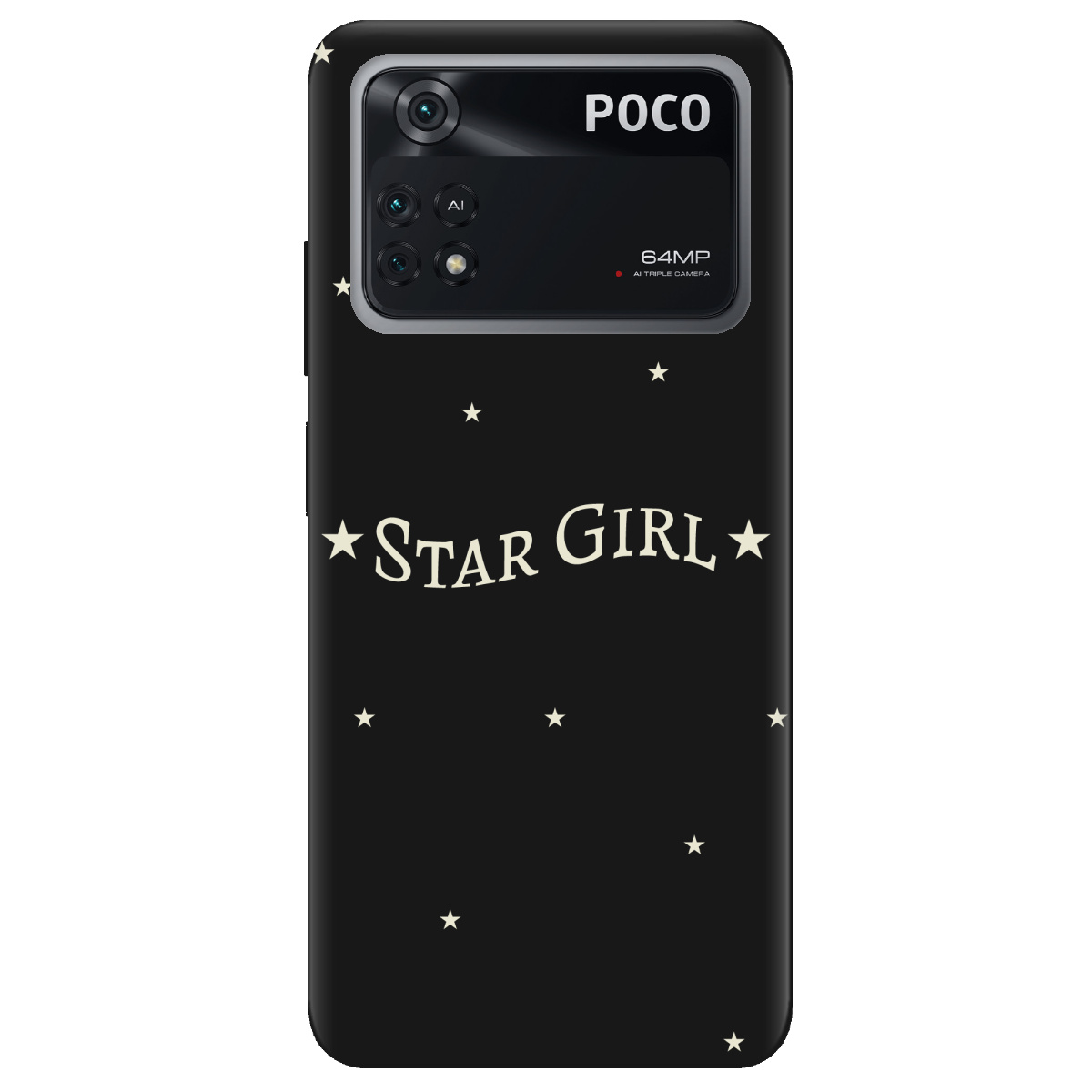 Чохол для Xiaomi Poco M4 Pro 4G чорний матовий soft touch Star girl - фото 1 Чохол для Xiaomi Poco M4 Pro 4G чорний матовий soft touch Star girl - фото 1 - Чохли для телефонів