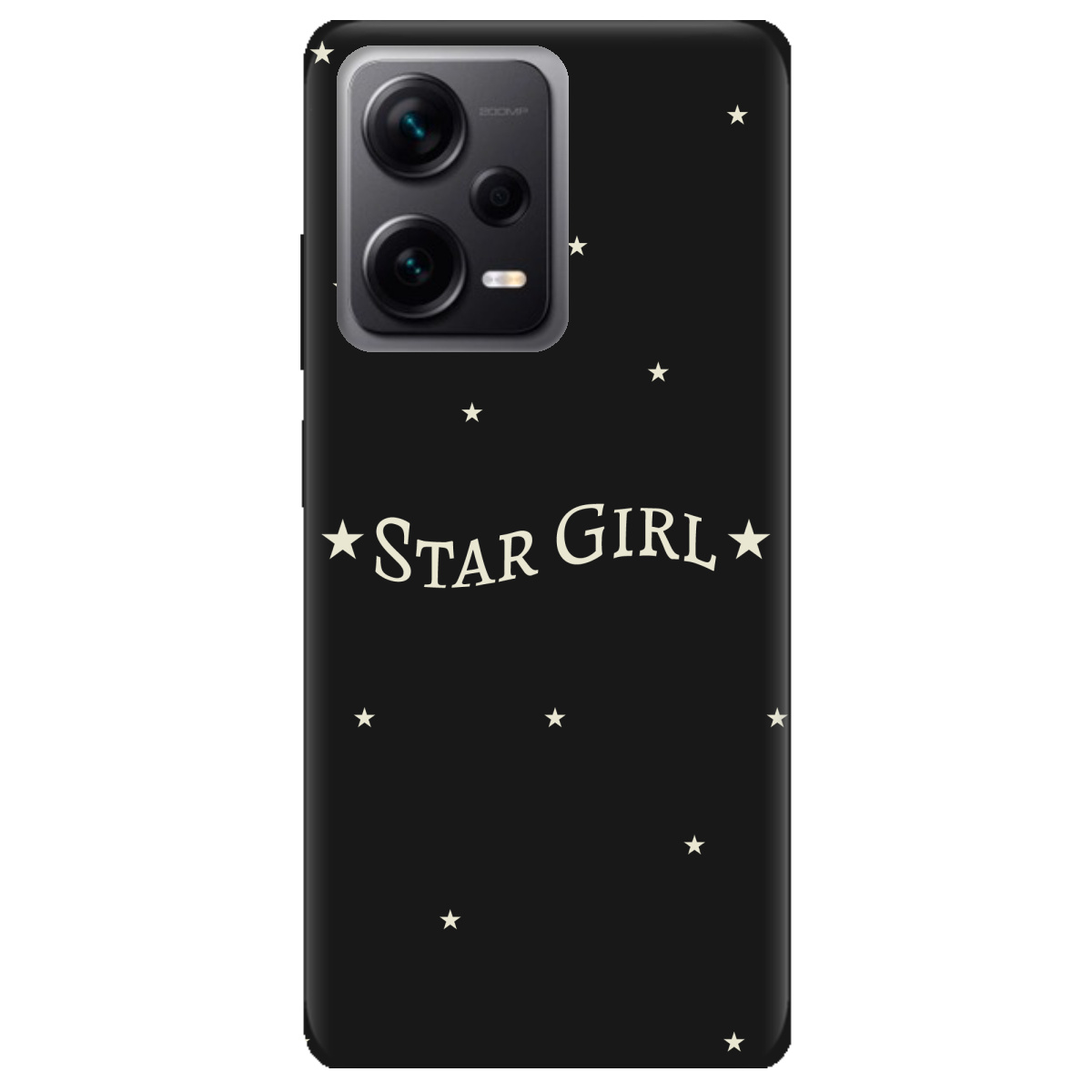Чехол для Xiaomi Redmi Note 12 Pro + 5G черный матовый soft touch Star girl - фото 1 - Чехлы для телефонов