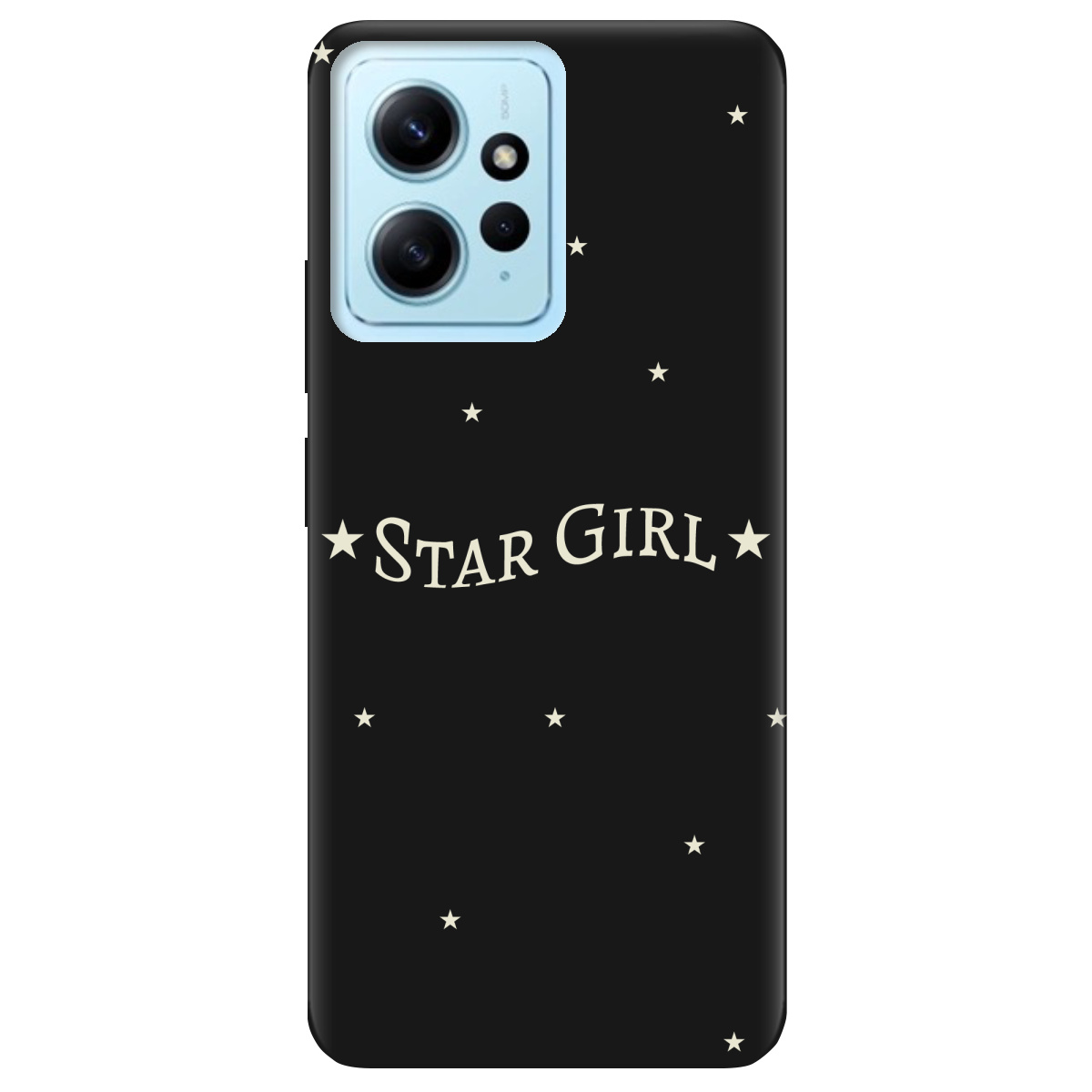 Чехол для Xiaomi Redmi Note 12 4G черный матовый soft touch Star girl - фото 1 - Чехлы для телефонов
