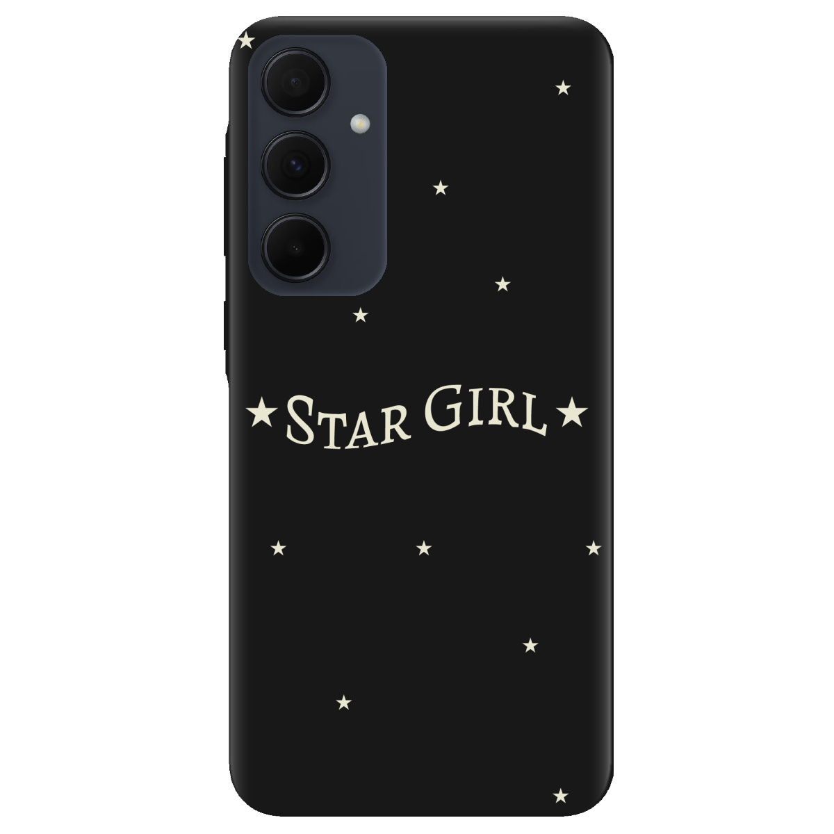 Чехол для Samsung Galaxy A35 черный матовый soft touch Star girl - фото 1 - Чехлы для телефонов