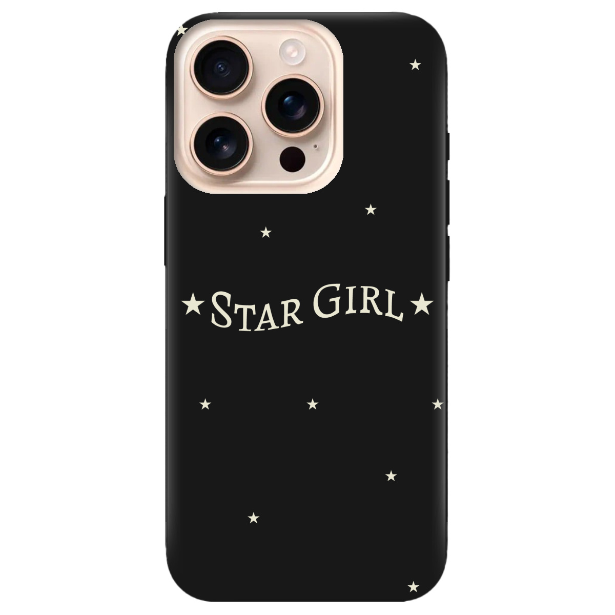 Чехол для Apple iPhone 16 Pro Max черный матовый soft touch Star girl - фото 1 Чехол для Apple iPhone 16 Pro Max черный матовый soft touch Star girl - фото 1 - Чехлы для телефонов
