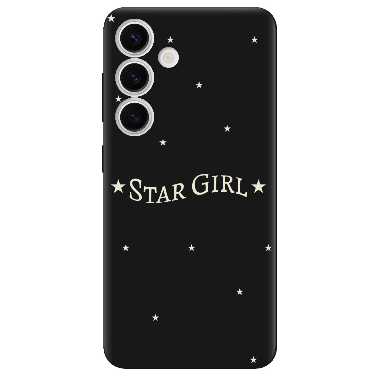 Чехол для Samsung Galaxy S25 черный матовый soft touch Star girl - фото 1 Чехол для Samsung Galaxy S25 черный матовый soft touch Star girl - фото 1 - Чехлы для телефонов