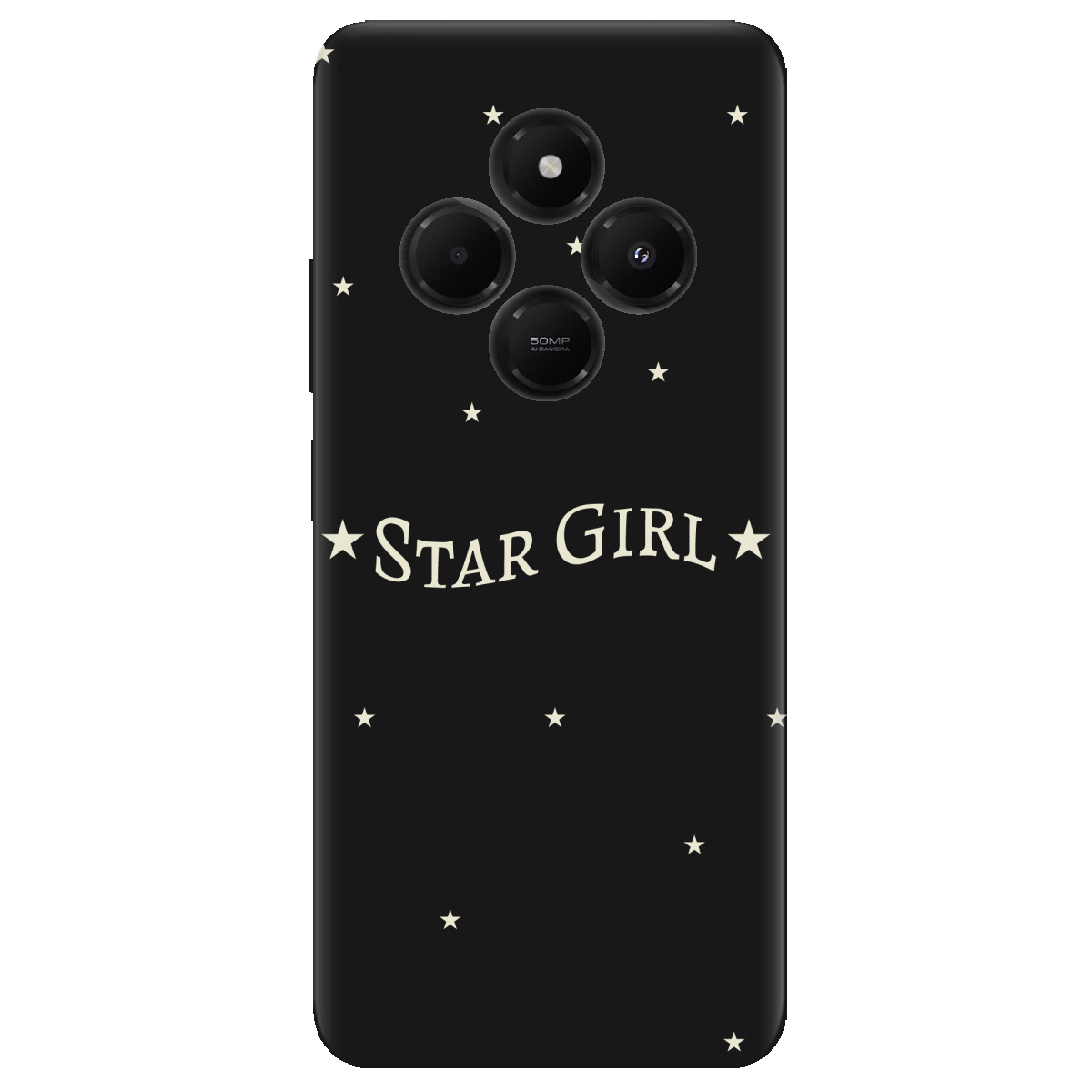 Чохол для Xiaomi Poco C75 чорний матовий soft touch Star girl - фото 1 - Чохли для телефонів