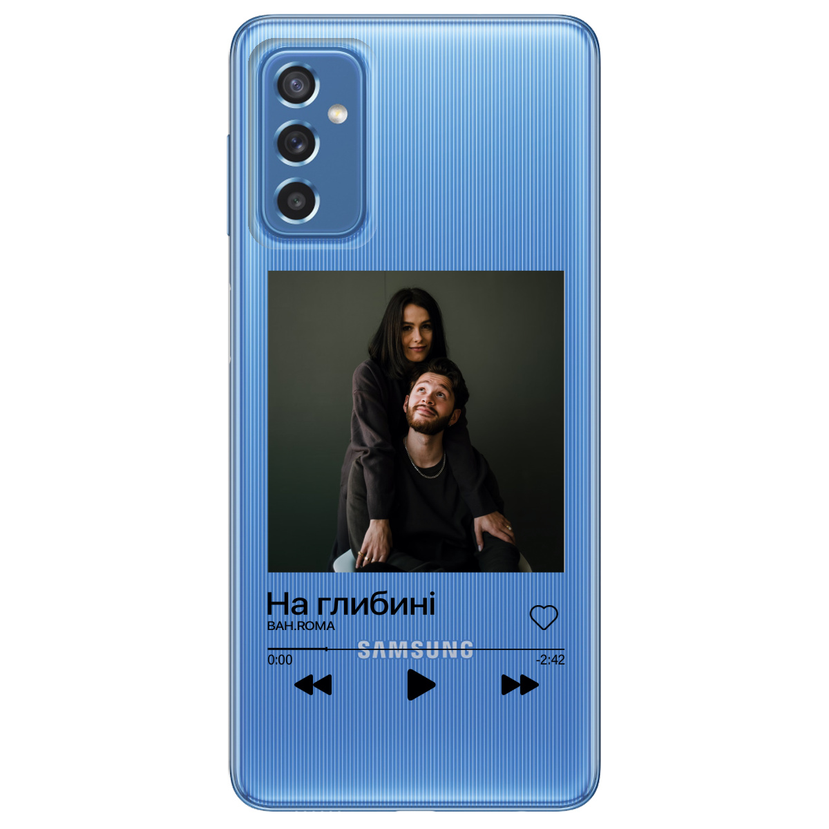 Чохол для Samsung Galaxy M52 З ВАШИМ ФОТО "НАША ПІСНЯ" - фото 1 - Чохли для телефонів