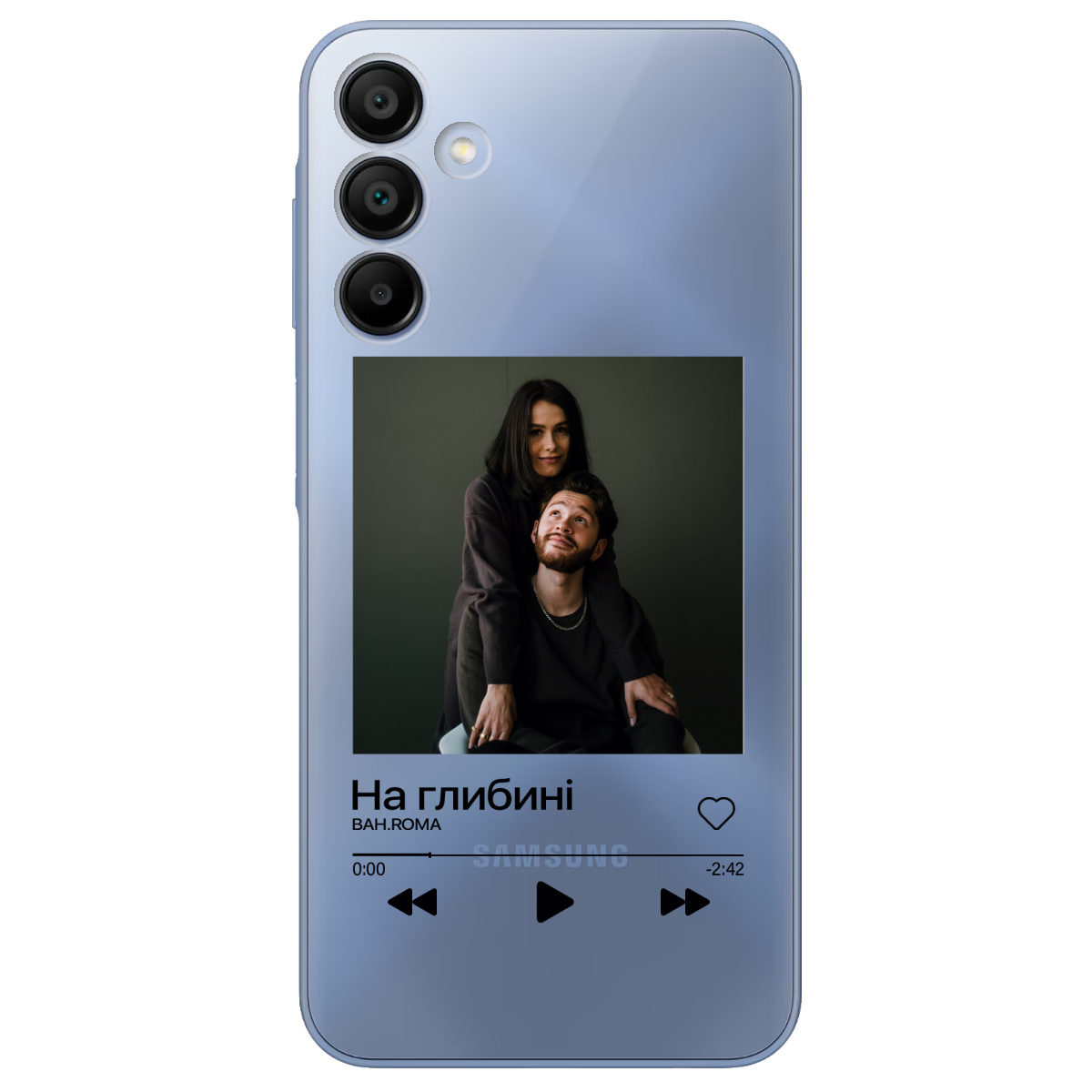 Чохол для Samsung Galaxy A15 З ВАШИМ ФОТО "НАША ПІСНЯ" - фото 1 - Чохли для телефонів