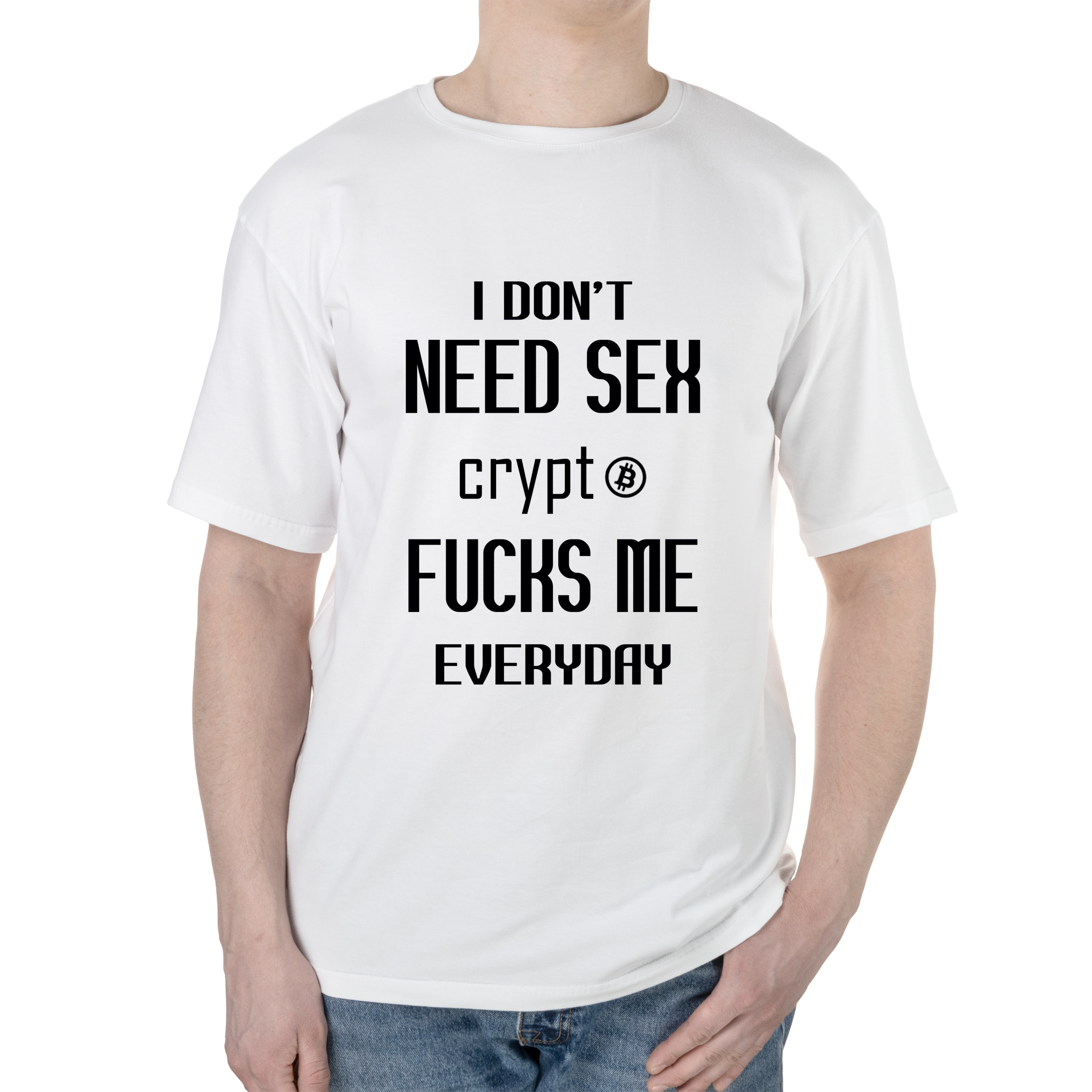 Футболка мужская оверсайз белая хлопок/эластан А3 размера Крипта XXL - фото 1 - Футболки