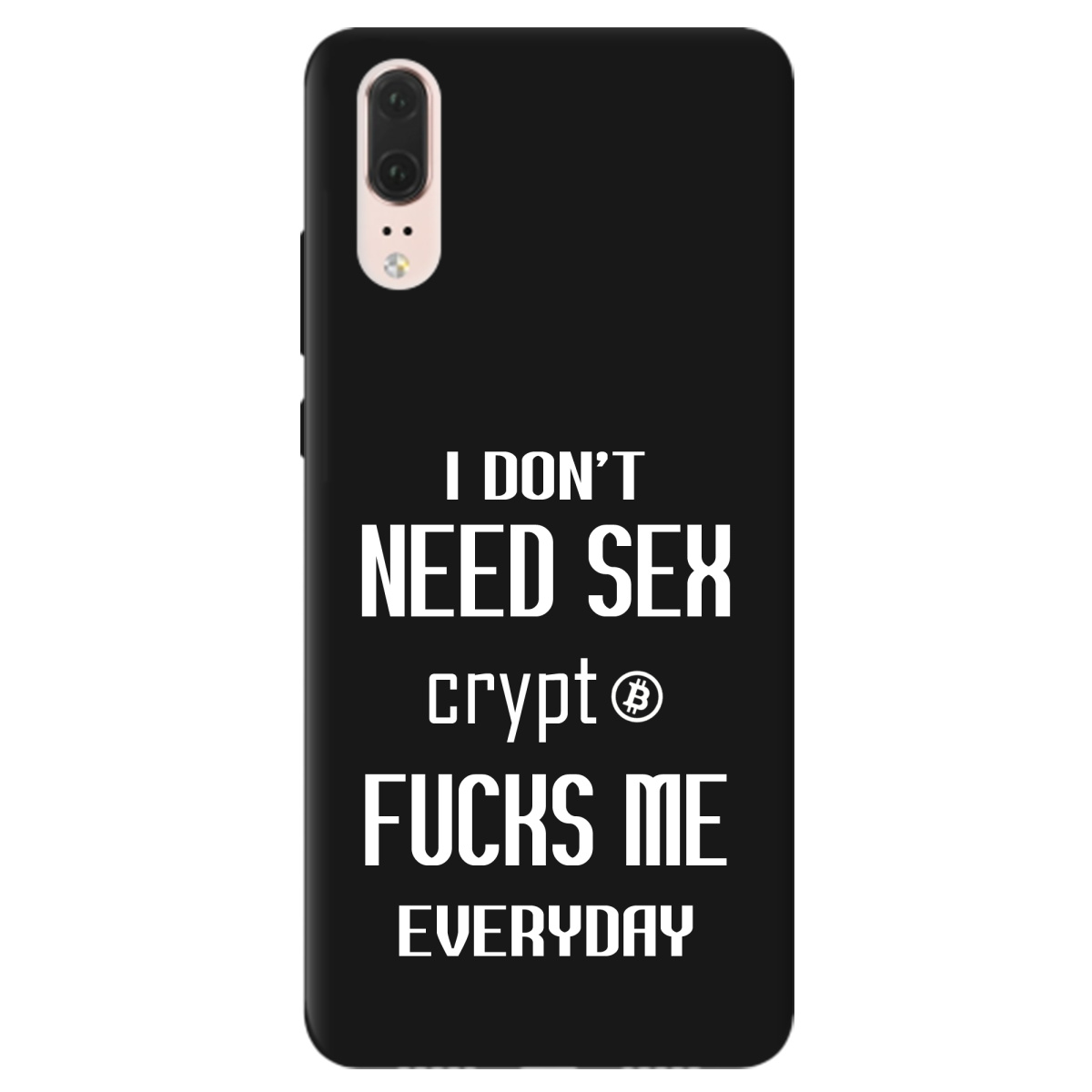 Чохол для Huawei P20 чорний матовий soft touch Crypt - фото 1 - Чохли для телефонів