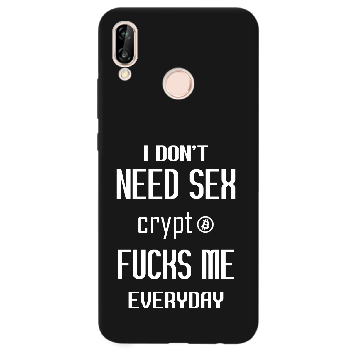 Чохол для Huawei P20 Lite чорний матовий soft touch Crypt - фото 1 - Чохли для телефонів