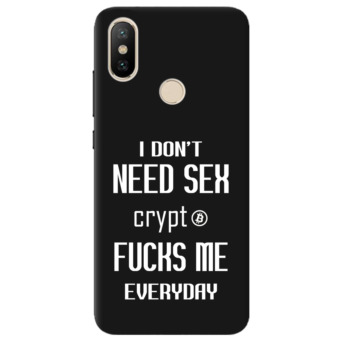 Чехол для Xiaomi Mi A2 Mi 6X черный матовый soft touch Crypt - фото 1 - Чехлы для телефонов