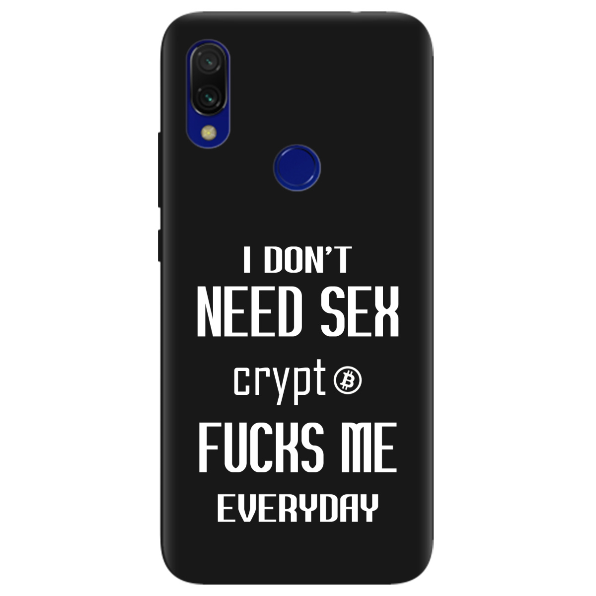 Чехол для Xiaomi Redmi 7 черный матовый soft touch Crypt - фото 1 - Чехлы для телефонов